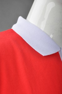 P693  設計領撞色Polo恤  來樣訂造Polo恤 度身訂造Polo恤 Polo恤專門店     紅色撞色領白色 細節-6